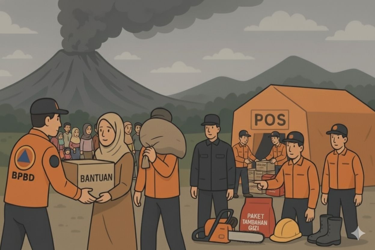 BPBD Jatim Gerak Cepat Usai Semeru Naik Level Awas, Personel dan Bantuan Dikirim ke Pengungsian