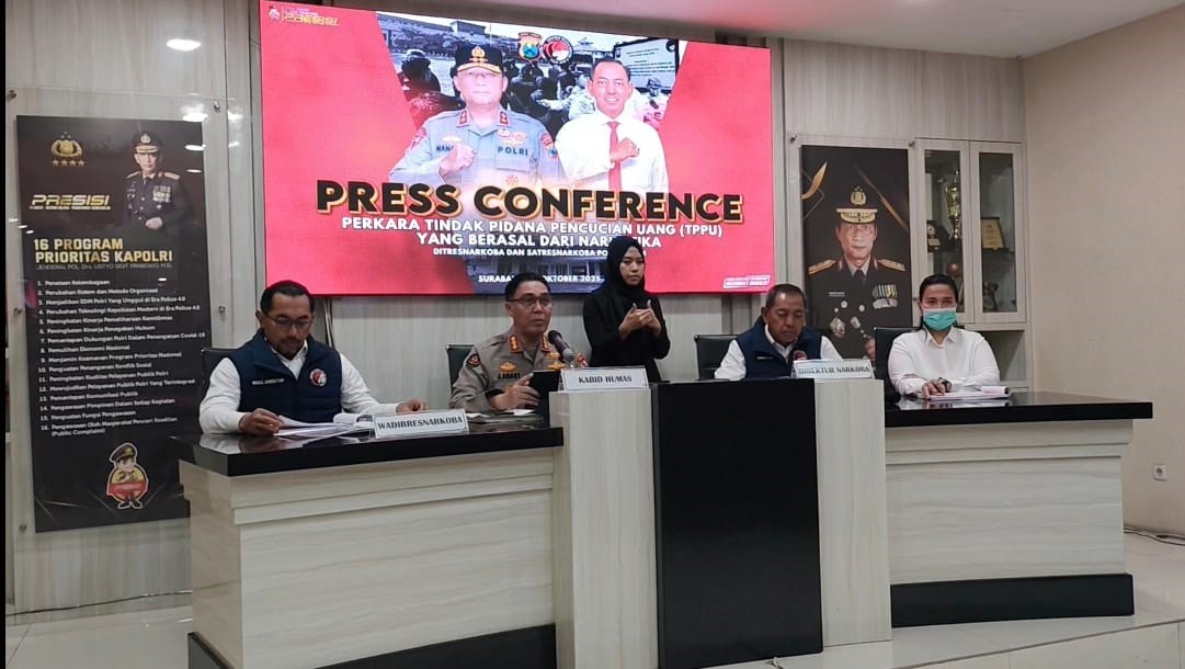 Polda Jatim Ungkap TPPU Dari Kejahatan Narkotika, 2.248 Tersangka Diamankan dan Sita 199,5 Kilo Sabu